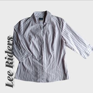 Riders by Lee Striped Fitted Button Down Shirt